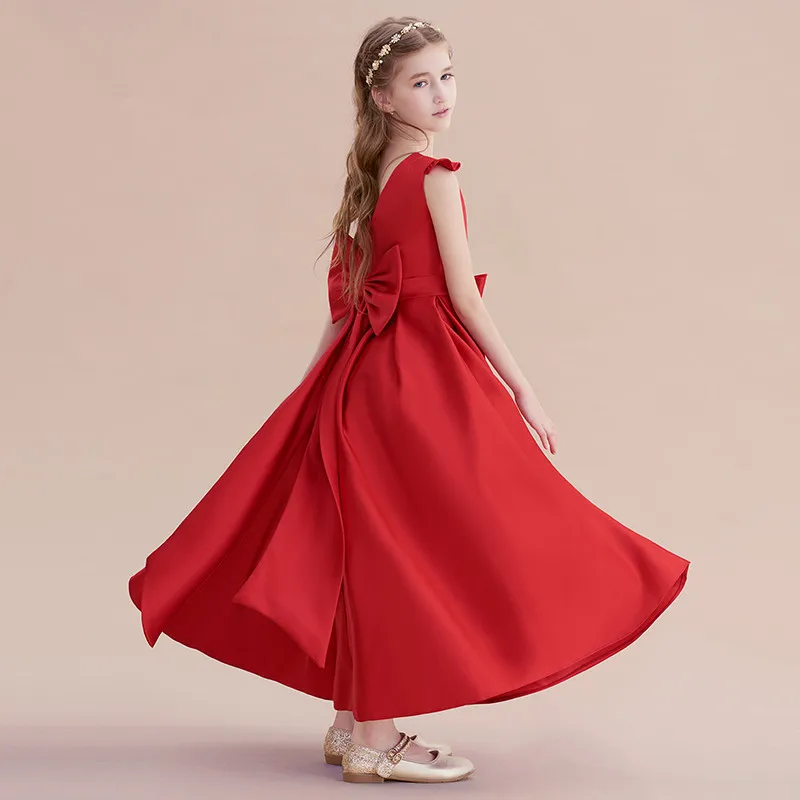 DIDELEVAGE-Robe en Satin Élégante Personnalisée pour Fille, Tenue de Soirée Formelle, de ixd'Anniversaire, Ligne A, Longueur à Rinçage, Junior, Simple