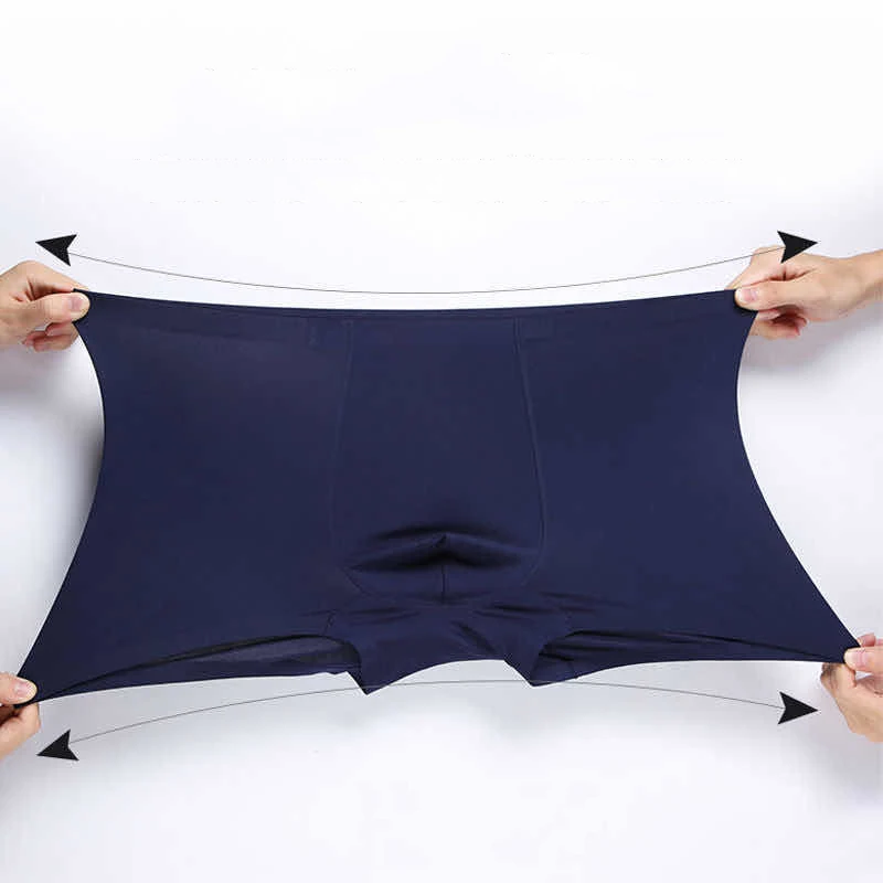 4Pcs/Set Men Panties Mens Ice Silk Boxers Seamless Underwear Man Ultra-thin Breathable Boxer Shorts Male Underpants Boxershorts