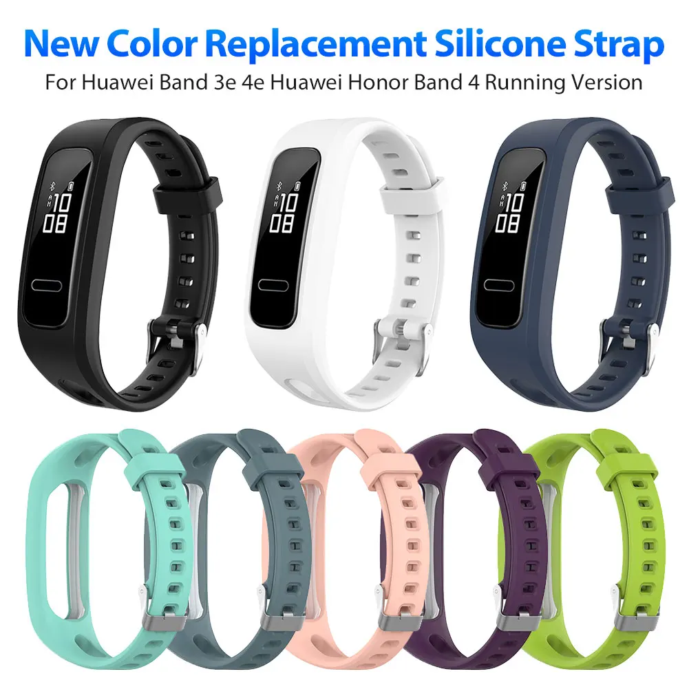 Silicone Sport Watch Band Strap For Huawei Band 3e 4e Huawei Honor Band 4 Running Version Smart Watch Bracelet Wrist Band