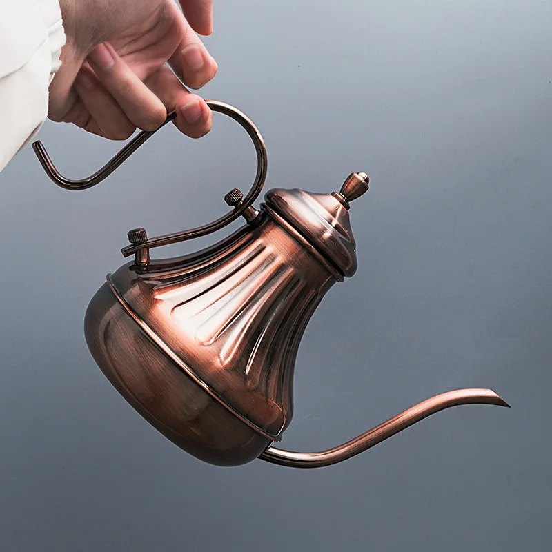 

Coffee Pot Long Spout Pour Over Drip Coffee Kettle Bronze 304 Stainless Steel DIY Coffe Maker Teapot Royal Fine Mouth Gooseneck