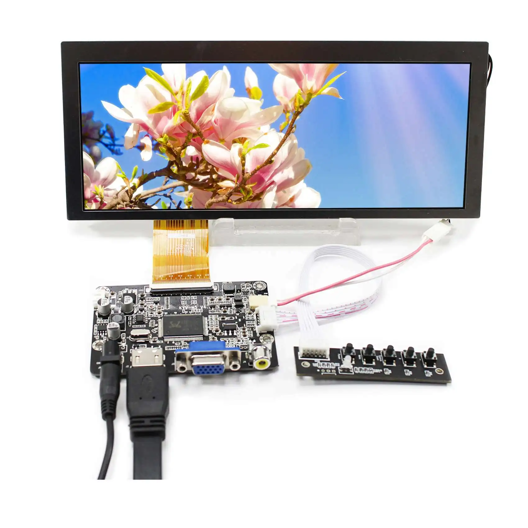 

VSDISPLAY 8.8inch 1280x480 CLAA088WA01XN IPS HD-MI LCD Screen,Wide Display Monitor for Car Navigation Automotive Module