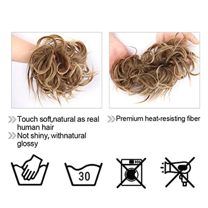 Synthetic Messy Bun Scrunchie Chignon  Band Messi Hairpieces Donut For Women
