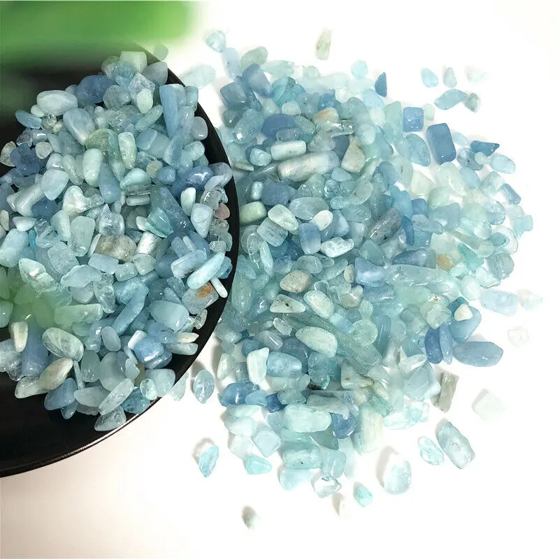 Drop Shipping 50g 5-8mm Natural Tumbled Crystal Aquamarine Stone Gemstone Healing Reiki Decor Natural Stones and Crystals