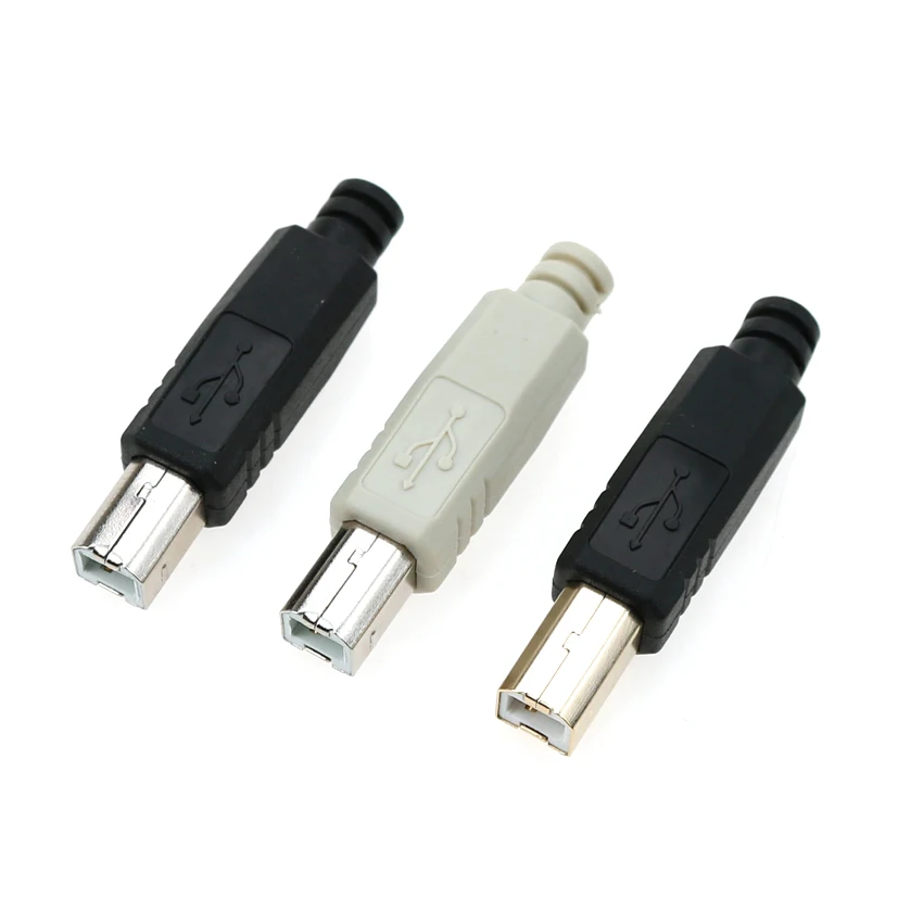 USB 2.0 B Type Male Four-piece DIY USB Connector DIY Soldering Printer Tail Charging USB Jack Port Plug