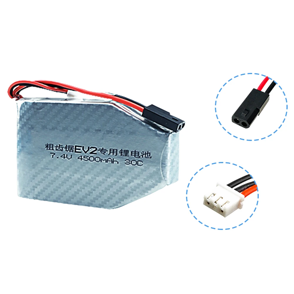 Batterie Lipo haute capacité 2S 7.4V 4500mAh 30C, connecteurs 2S1P 5500, pour RC EV2, réservoir, voiture, jouets, bricolage