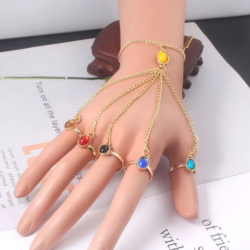 Infinite Power Glove Gauntlet Bracelets Bangles Gem Stone Pulsera For Women Girls Jewelry Gift