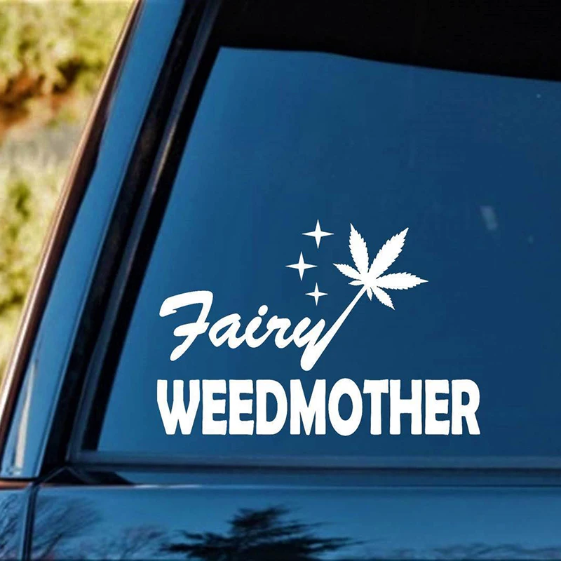 Fairy Weedmother Leaf Decal Sticker Pot Weed Laptop Rear Window Car Sticker