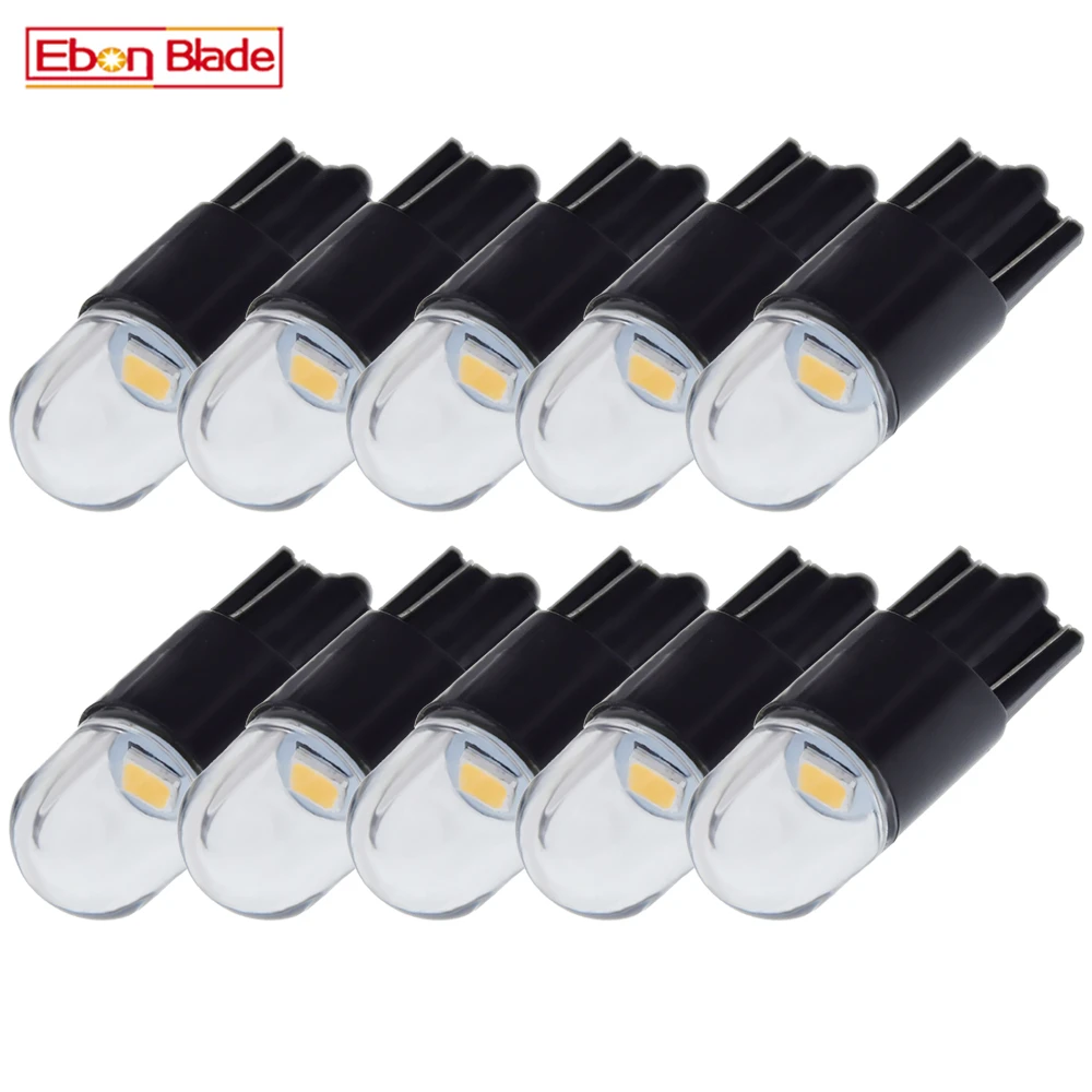 10 x 4300K Warm White Car Lights T10 W5W Led Wedge 2835 1SMD Auto Dome Reading Parking Lamp Sidemarker Sidelight Globe Bulb 12V