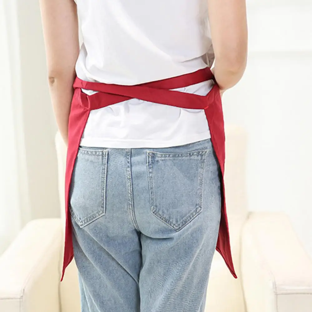 Unisex Kitchen Apron Solid Color Anti-oil Short Half Waist Apron Restaurant Server Waiter Tool Cleaning Women Men Apron