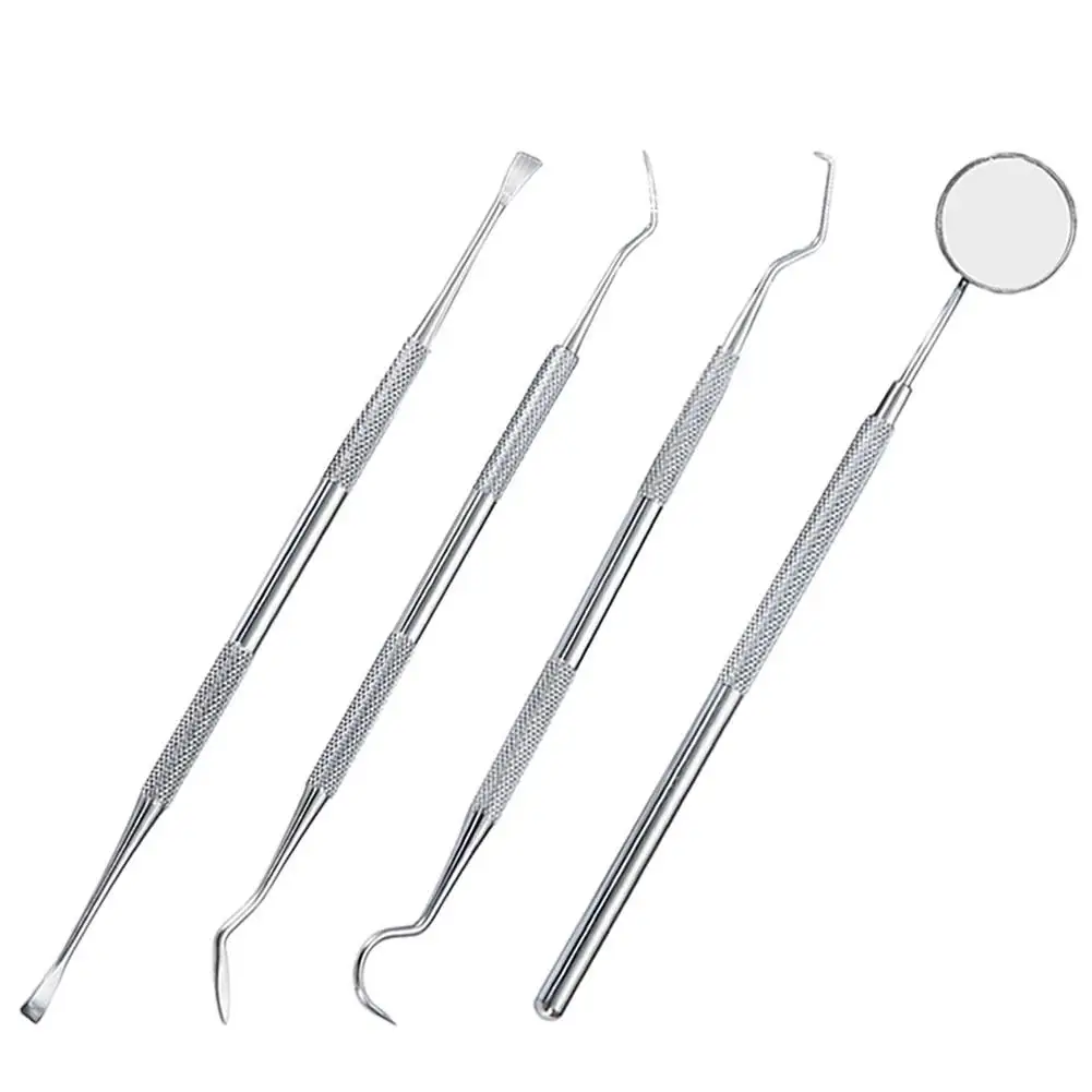 4 Pcs Dental Tools Instrument Set Dentist Dental Tools Dental Teeth Whitening Mirror Multifunction Checking Clean Oral Tools