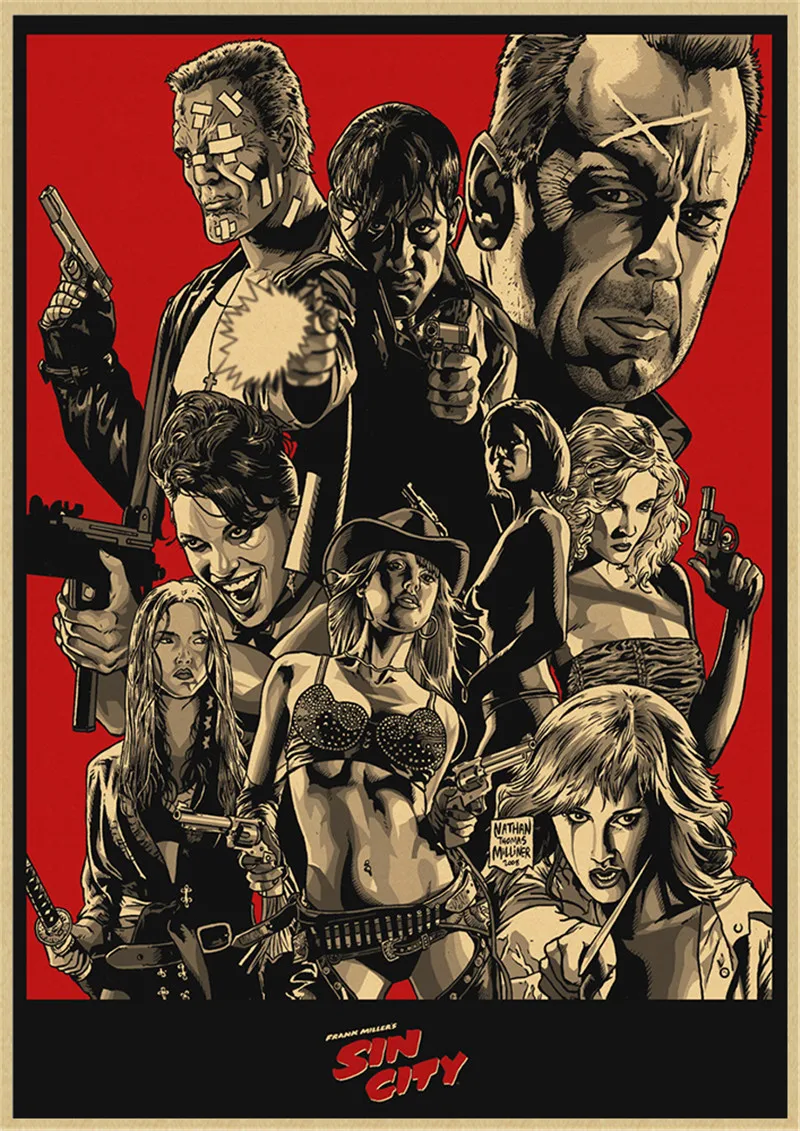 مدينة الخطيئة كرافت المشارك ريترو المشارك خمر ملصق جدار ديكور للمنزل بار مقهى غرفة شخصية الديكور