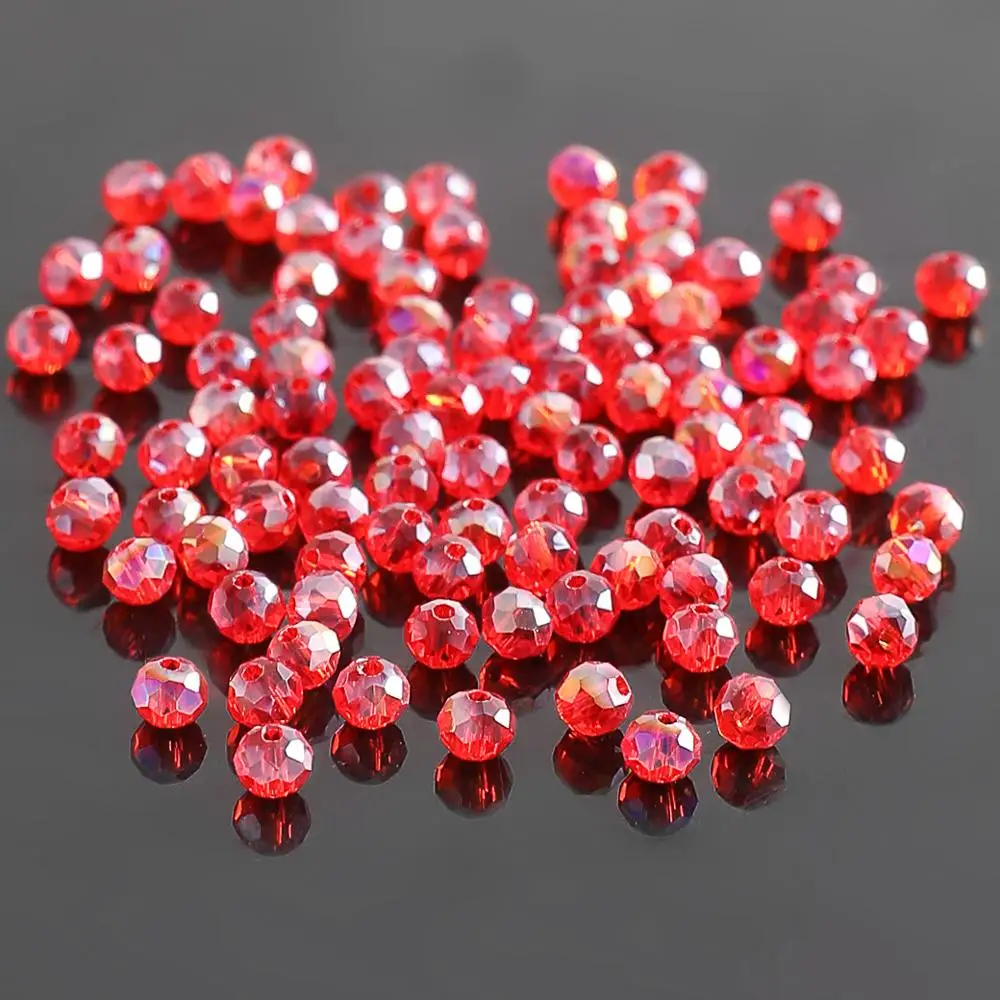 Colorful AB 4mm 100pc Austria Crystal 5040 Briolette Beads Loose Crystal Beads for Jewelry Making Necklace Bracelet Accessories