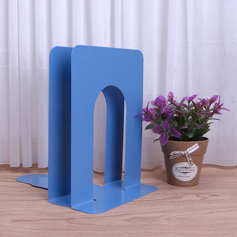 Simple Style Metal Bookends Iron Support Holder Nonskid Desk Stands For Books
