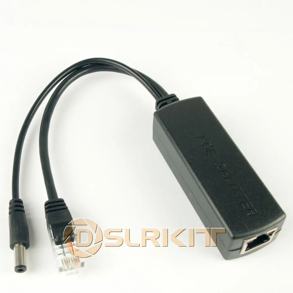 DSLRKIT Active PoE Splitter Power Over Ethernet 48V to 12V 2A for IEEE802.3at 24Watt