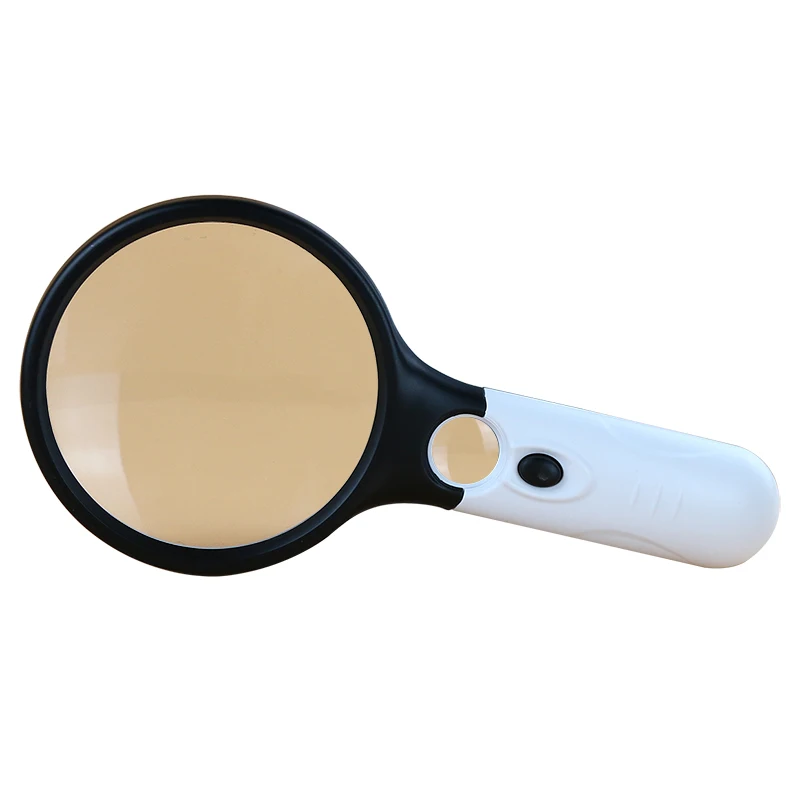 

2.5X 45X Portable Magnifying Glass Double Lens with 3 Led High Power Light Handheld Magnifying Glass