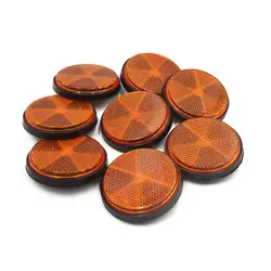 X Autohaux 5mm 6mm Thread Dia Round Type Reflective Warning Film for Motorcycle Amber