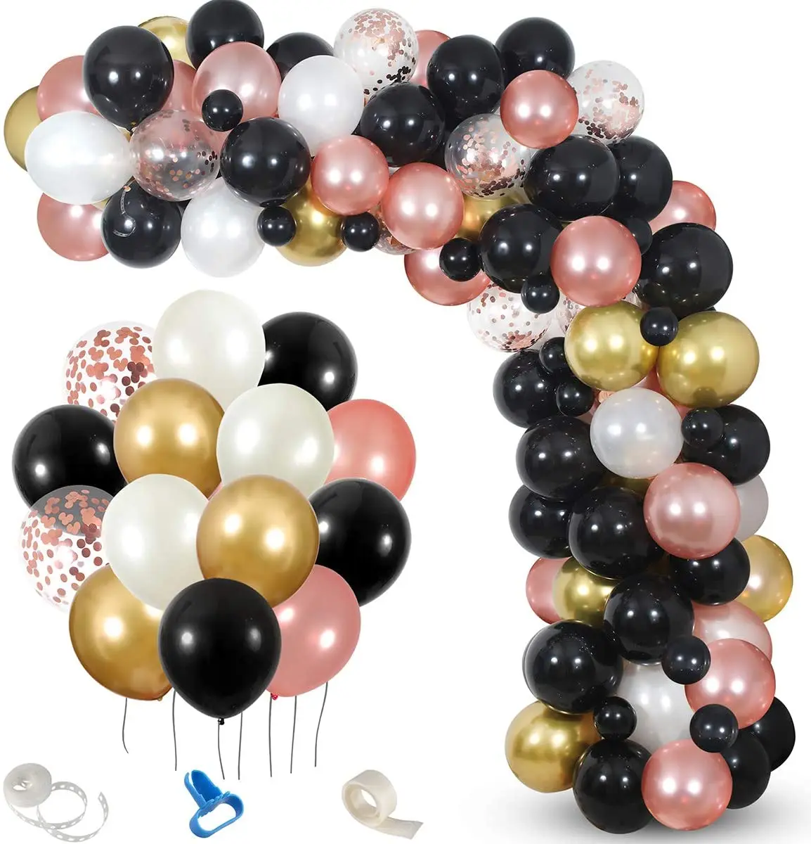 

Black Rose Gold Balloon Garland Kit Gold Confetti Balloons for Bachelorette Retirement Bridal Shower Birthday Party Decorations