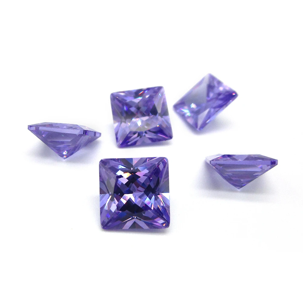 50pcs/Lot 2*2--5*5 Loose Various Colors CZ Gems 5A Square Cut Pink Garnet Synthetic Cubic Zirconia Stone Factory Wholesale Price