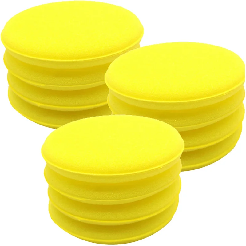 12PCS Car Foam Sponge Wax oam Wax Applicator Pads Cleaning Pads Applicator Round Car Polishing Waxing Sponge Car Detailing