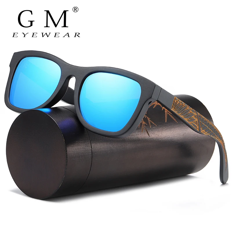GM New Fashion Bamboo Men Sunglasses Retro Vintage Women Wood Sun Glasses UV400 Eyewear Gafas  Handmade Gift paper box 1610L