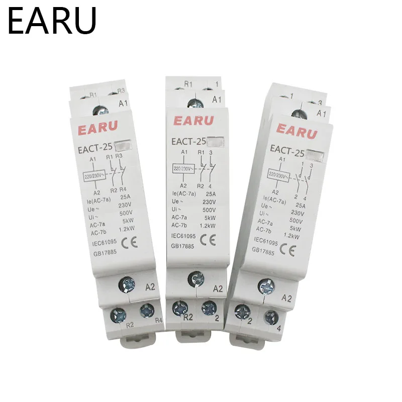 2P 16A 20A 25A 1NO 1NC 2NO 2NC AC 220V 230V 50/60Hz montowany na szynie Din modułowy stycznik prądu przemiennego dla inteligentnego domu dom Hotel
