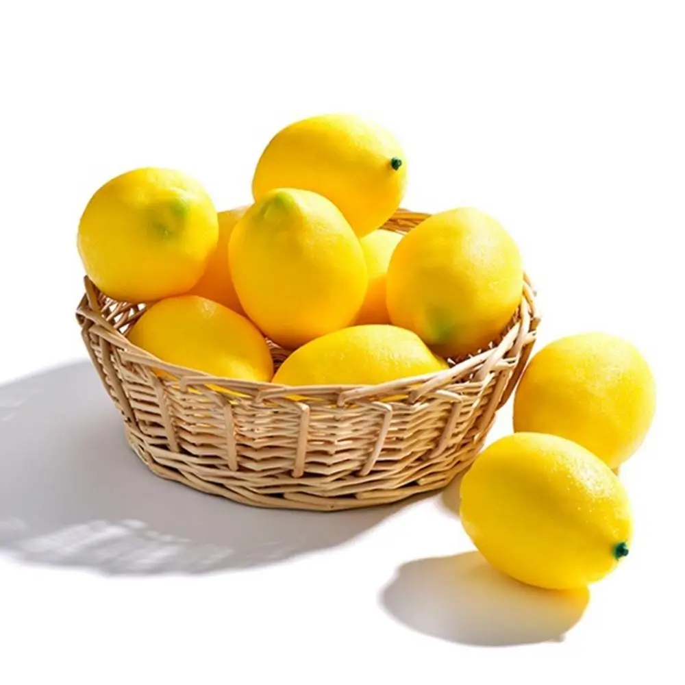 6Pcs Artificial Lemons Simulation Lifelike Small Lemons Fake Fruit For Home Kitchen Wedding Party Decoration Photography Props