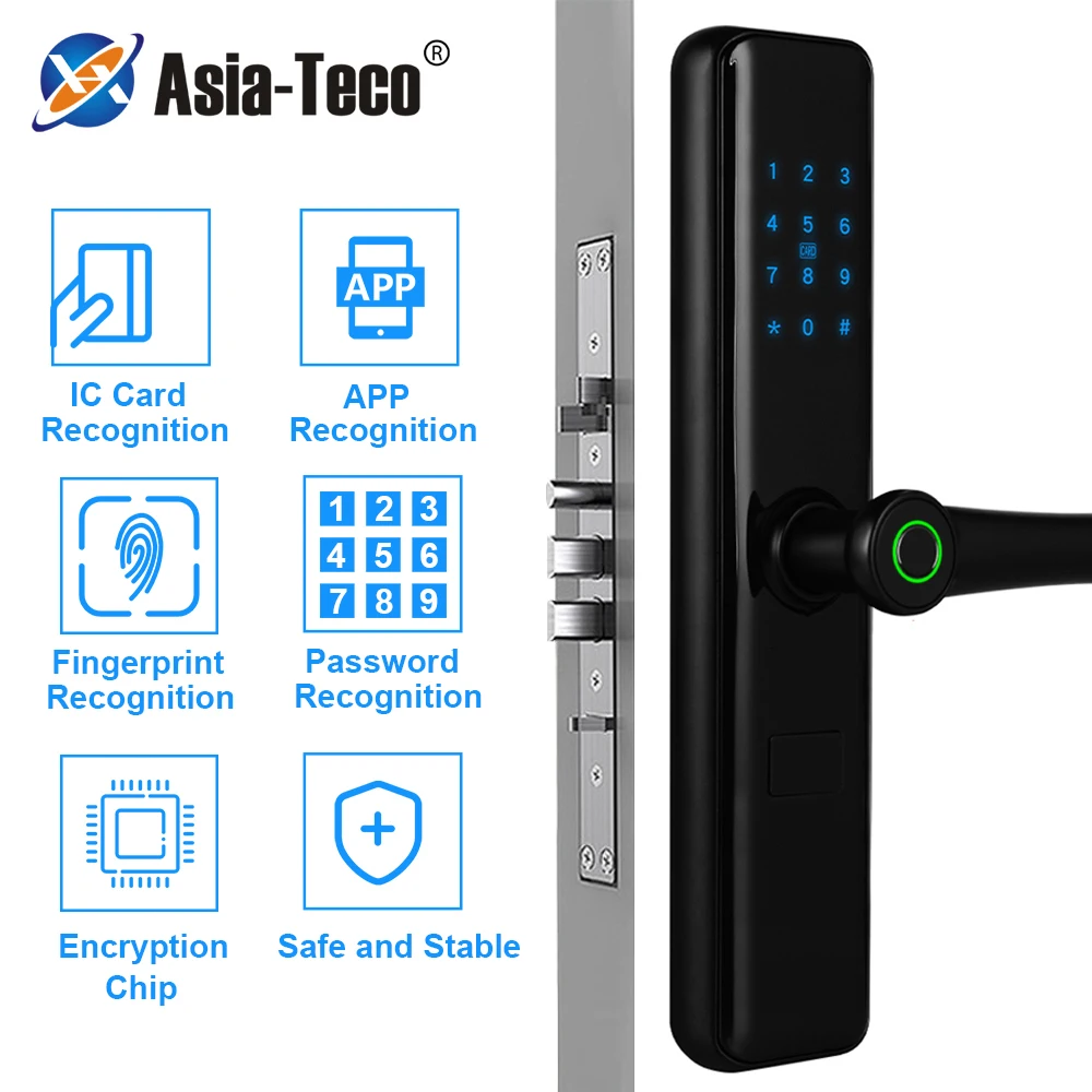 

TTlock APP Biometric Fingerprint Lock bluetooth Wifi Fingerprint Smart Electronic Lock Touch Digital Code Intelligent Door Lock