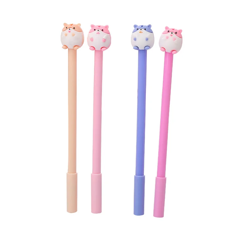 

2pc Cute Hamster Gel Pen Cartoon Learning Stationery Creative Writing Black Examination Signature Marker Office School Supplies