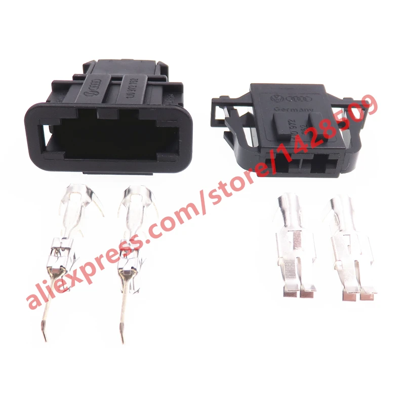 1 Sets 2 Pin Unsealed Male Electric Plug Female Interface Socket Wiring Harness Connector for VW Audi 1J0972762 1J0972752