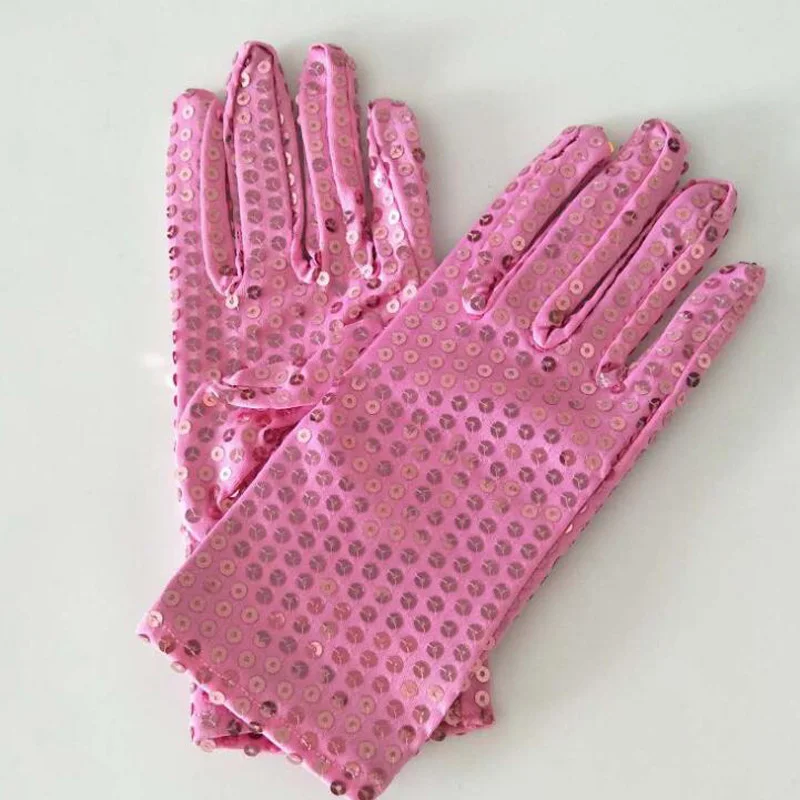 1 Pair Michael Jackson Sequined gloves Evening Party Costume Gloves dance at the kindergarten\'s Kids Gloves 10 colors