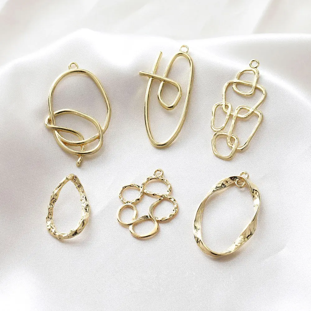 

8PCS Irregular Abstract Pendant Eardrop for Jewelry Findings Components Making Supplies DIY Earrings Hand Made Alloy Accessories