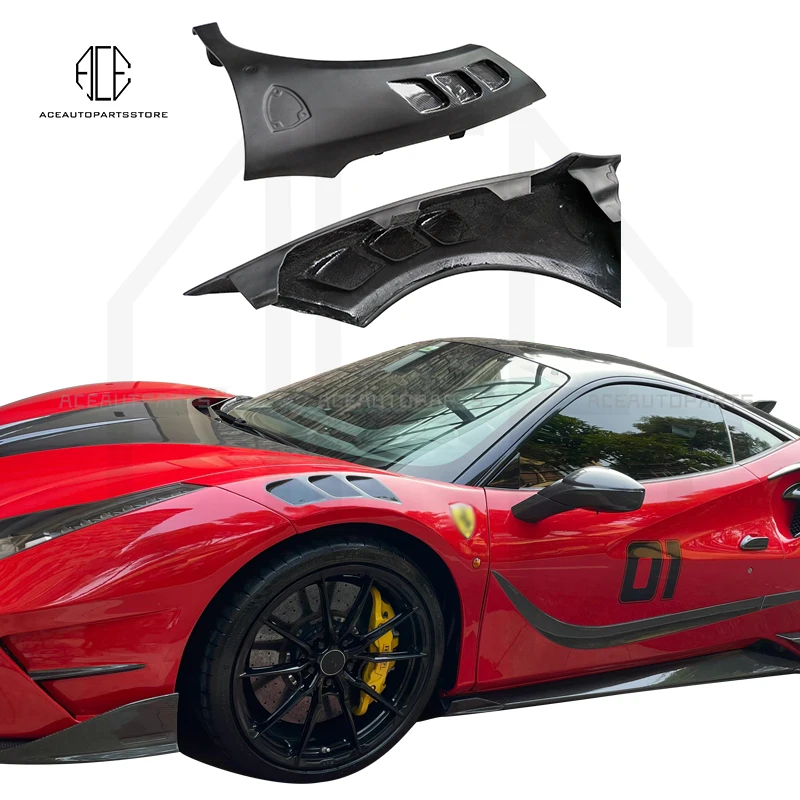 

Carbon Fiber For Ferrari-488 Fender Auto Parts 488 GTB Spider Accessories Carbon Fiber 488 Front Fenders