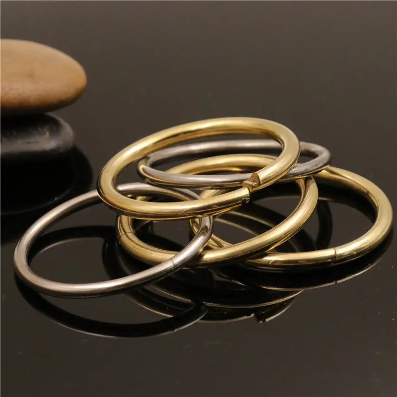 2 pcs Brass/stainless steel Lock O Ring Key Ring loop Quick release keychain loop split rings