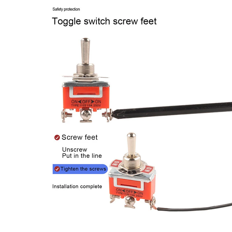 Joli à bascule interdit, 15A, 250V, 2/3/4/6 broches, 2/3 positions, terminal ON-OFF ON-OFF-ON, 1121, 1021, 1321, 1322, 1 pièce