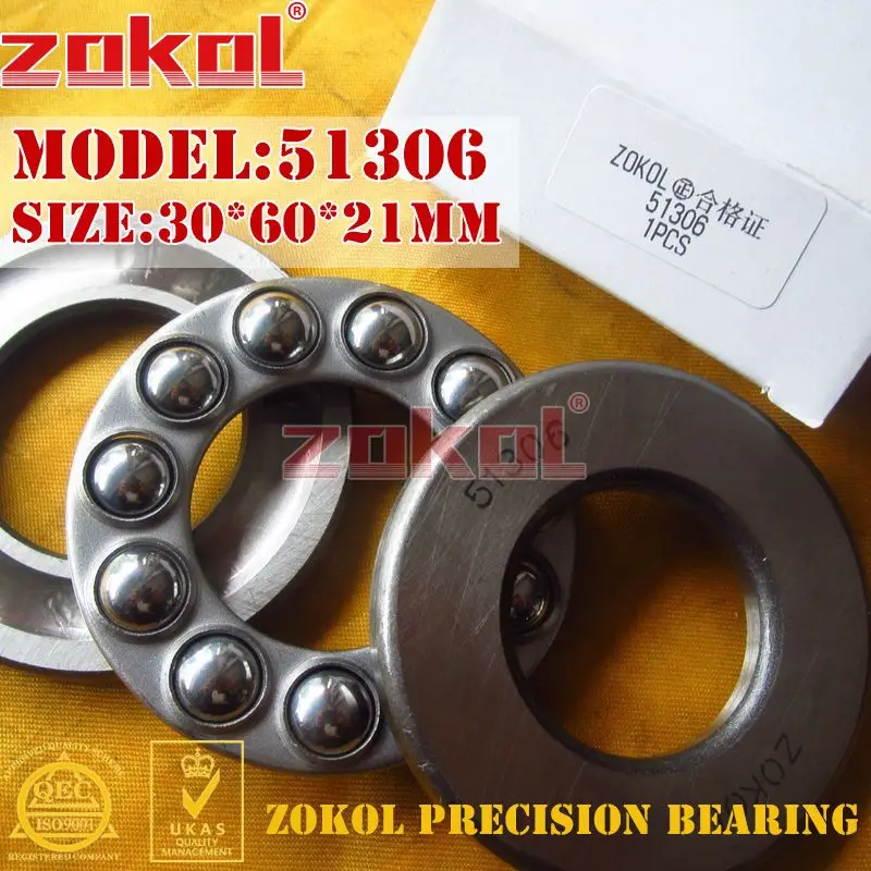 ZOKOL Thrust Ball Bearing 51108~51118 51205-51212 51304-51309 51405 51406 51109 51110 51111 51112  51206 51208  51305 51306