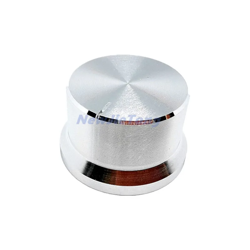 Liga de alumínio prata Switch Caps, Roatry Encoder Potenciometer Knob, Plum Shaft Type, 30x18mm, 2pcs