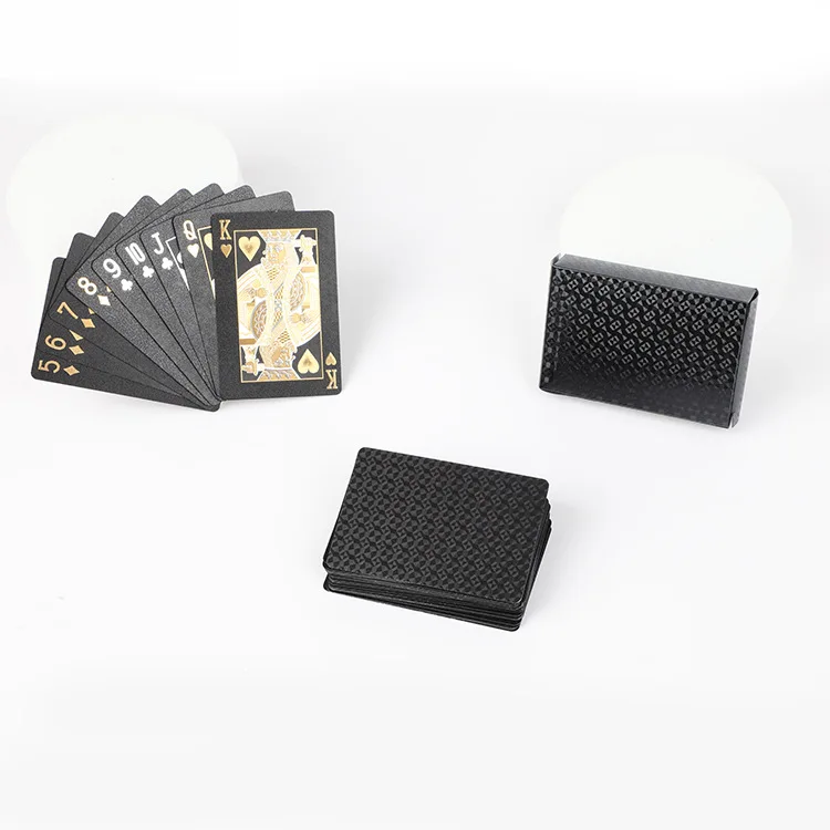 Cartes en plastique de haute qualité pour Pokers noirs, Design de luxe carré, imperméable et vernis terne