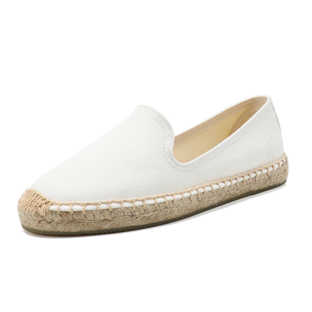 2021 nuovo arrivo affrettato Casual primavera/autunno canapa punta tonda gomma Slip-on Solid Sapatos Zapatillas Mujer espadrillas Flat