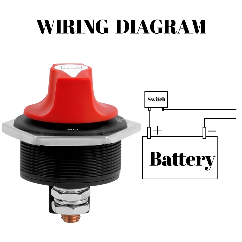 100A Car Battery Switch Rotary Disconnect Power Cut Off Short Disconnecter Power Isolator for Auto Motorcycle Truck Boat