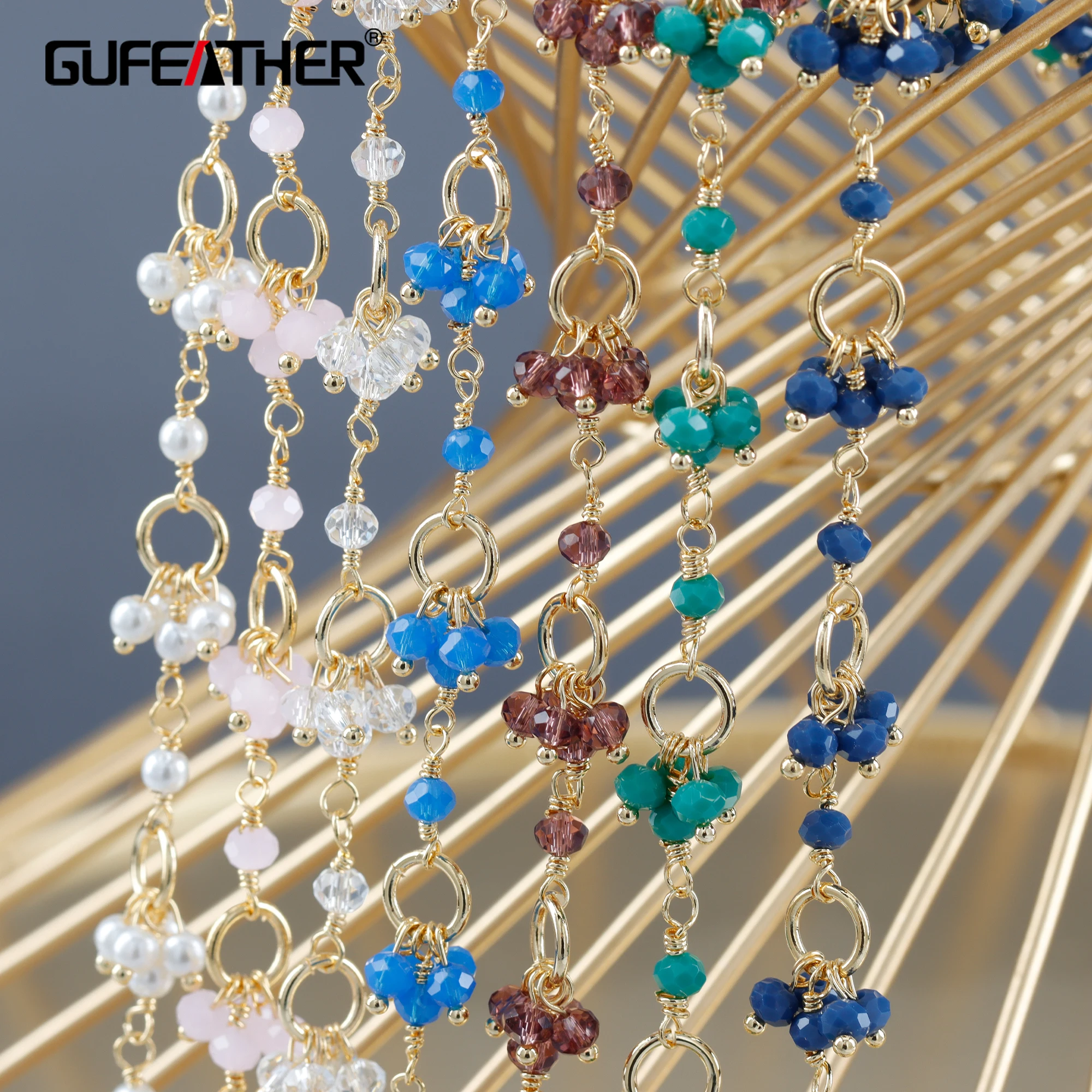 GUFEATHER C269,chain,diy bracelet necklace,18k gold plated,copper,natural stone,pass REACH,nickel free,jewelry making,50cm/lot