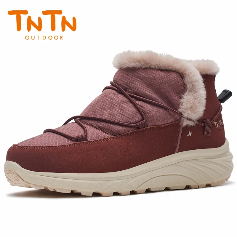 TNTN Womens Winter Hiking Boots Waterproof Warm Plush Women Boots Outdoor Sports Trekking Shoes Winter Boots Ankle Botas Mujer