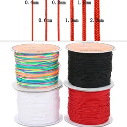 45 metri 0.4 0.6 0.8 1 1.5mm filo di Nylon filo per braccialetto nodo cinese Kumihimo Macrame filo intrecciato creazione di gioielli