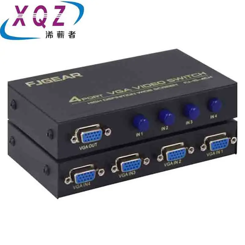 

Коммутатор VGA с 4 портами, видеопереключатель VGA SVGA, усилитель сигнала 4*1 HD, разветвитель с широким экраном, выход 1 в 4 для монитора и проектора