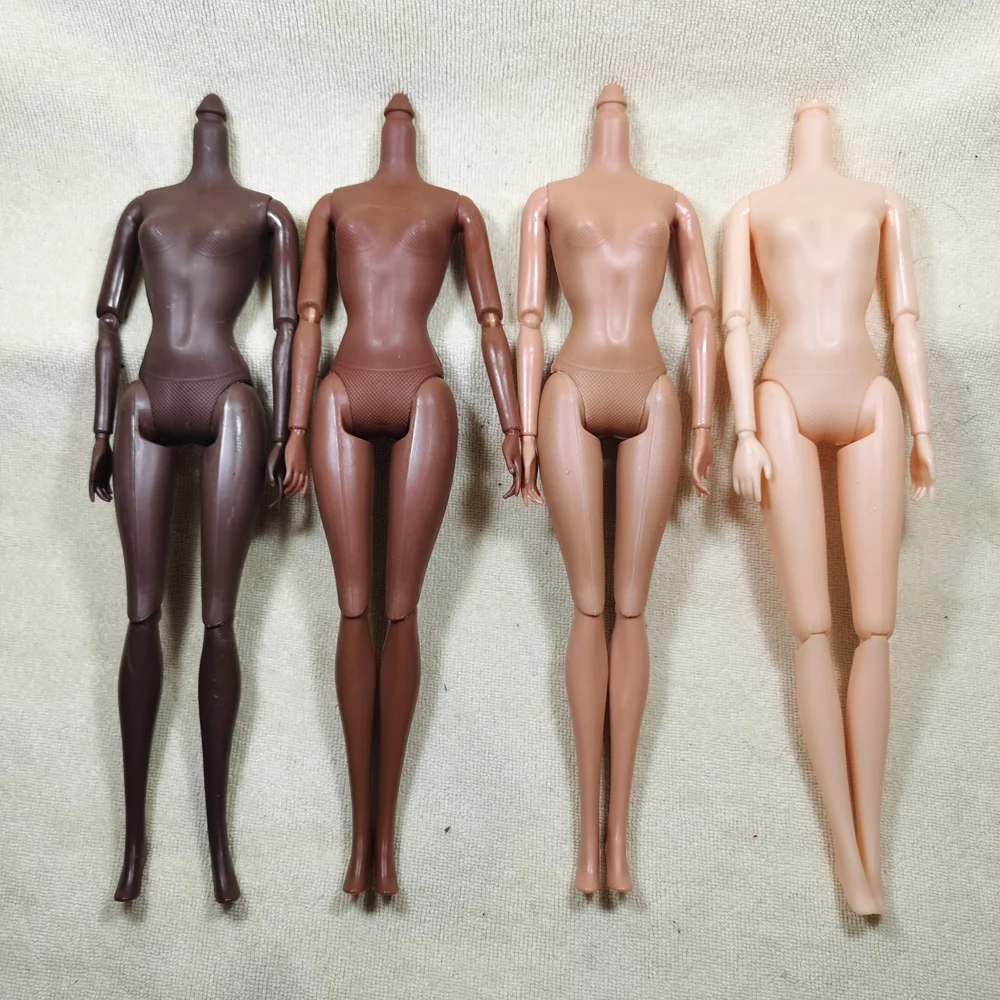 27cm Nude and Black Doll Nude Body Joints Doll Naked Body Moveable 1/6 Doll Body and Shoes Girls Doll