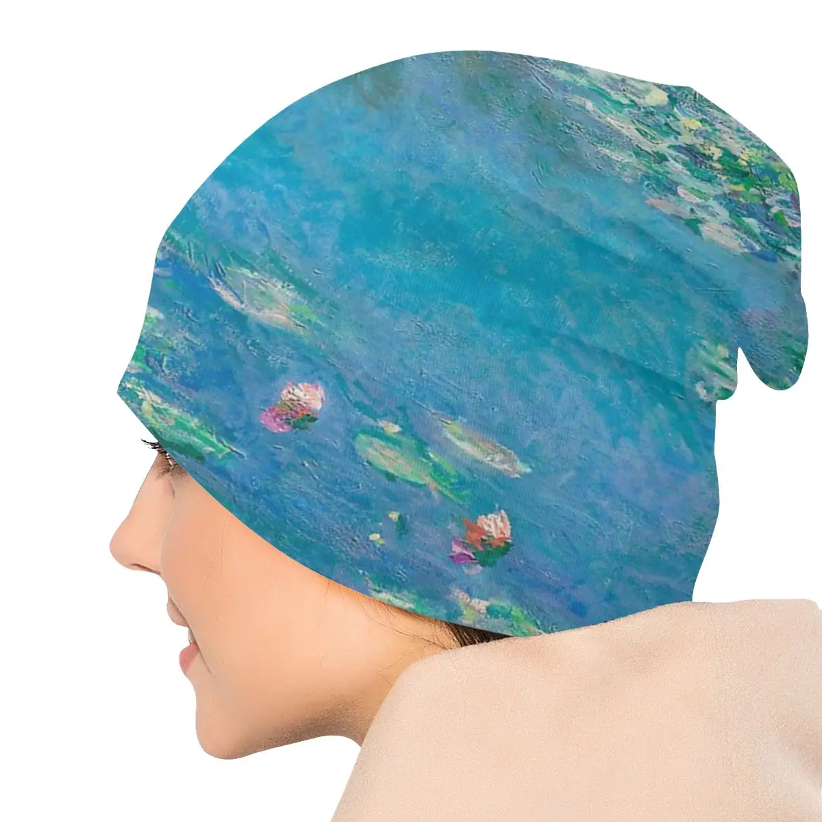 Water Lilies By Claude Monet Caps Fashion Outdoor Skullies Beanies Hats Unisex Female Summer Warm Bonnet Knitted Hat