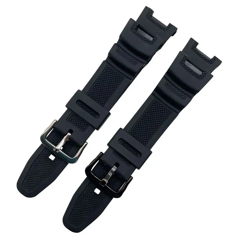 New Silicone Watch Strap Steel Buckle Wristband for C asio SGW-100