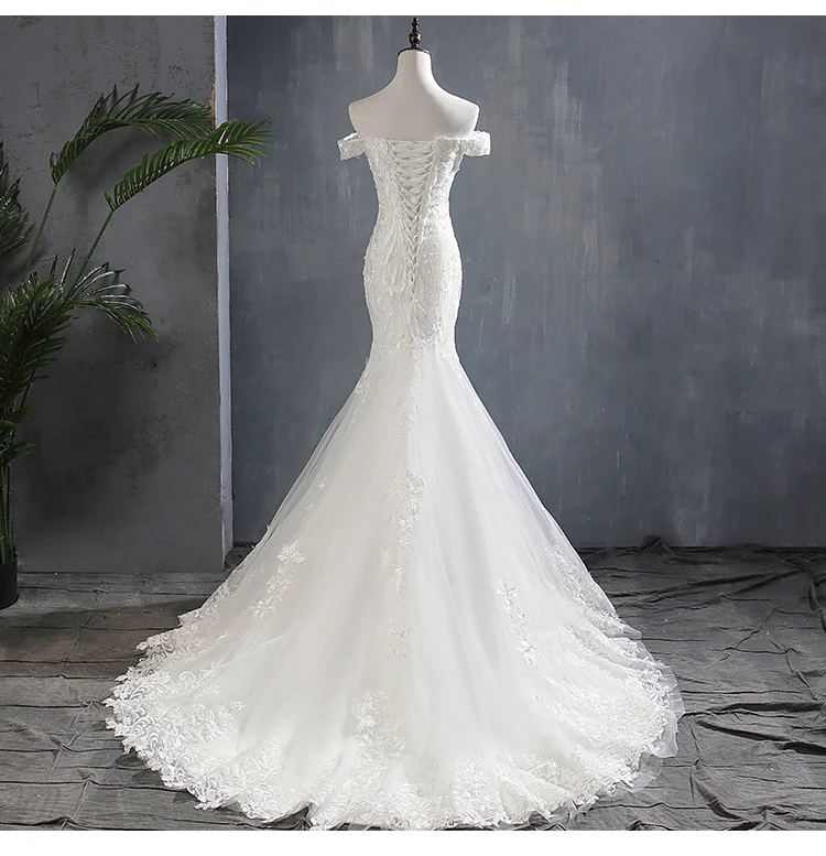 Gaya Baru Perahu Leher Off Bahu Gaun Pengantin 2020 Wedding Vestido De Noiva Putri Duyung Pernikahan Gaun Mewah Appliques Jubah Mariage