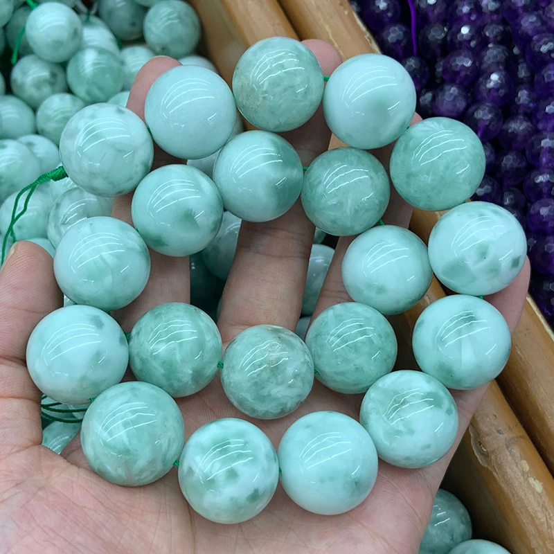 4-16mm Natural Angelite Stone Beads 38cm Round DIY Loose Chinese larimar Beads For Jewelry Making Beads Women Bracelet Necklace