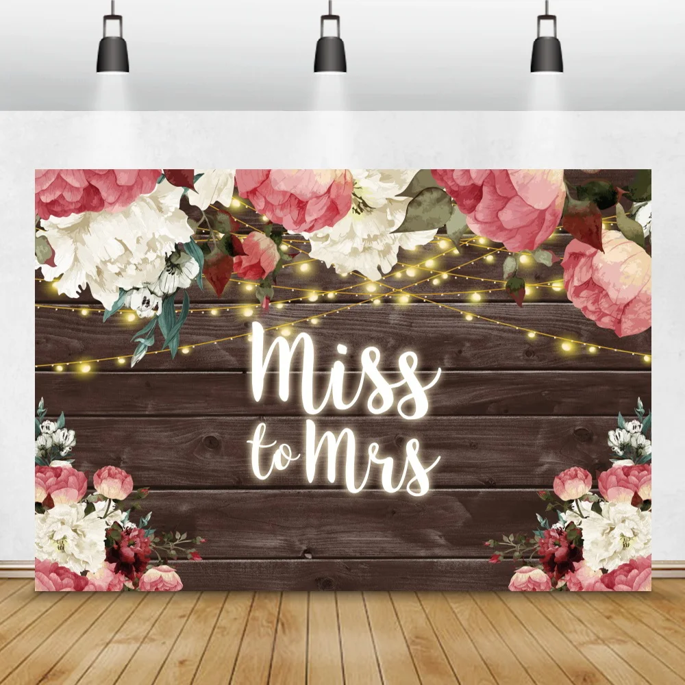 Wooden Boards Photography Background Wedding Ceremony Decor Pink Flowers Baby Shower Birthday Party Custom Poster Photo Backdrop