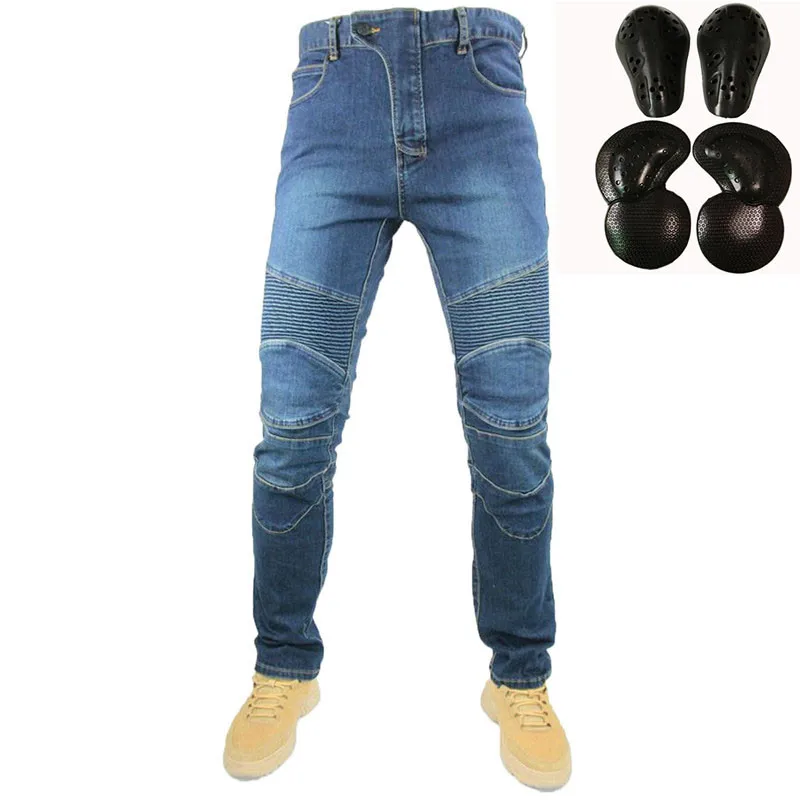 

2021 New Motorcycle Riding Pants Men's Motorcycle Slim Pants Anti-fall Belt Protective Gear Racing Handsome Jeans